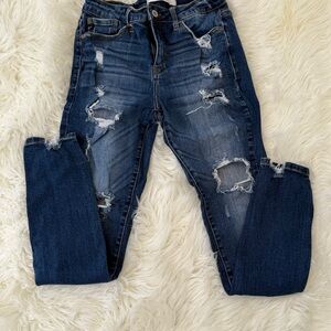 Distressed Blue Jeans